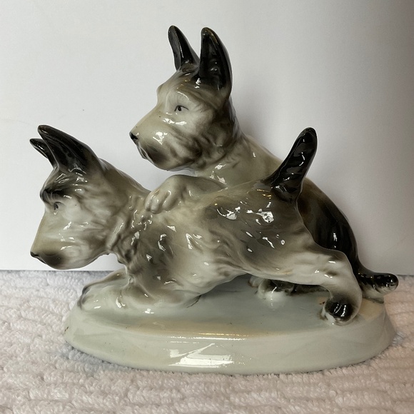 Antique Scottish Terrier - Black/White Scottie Dogs - Carl Scheidig Germany - Picture 2 of 16